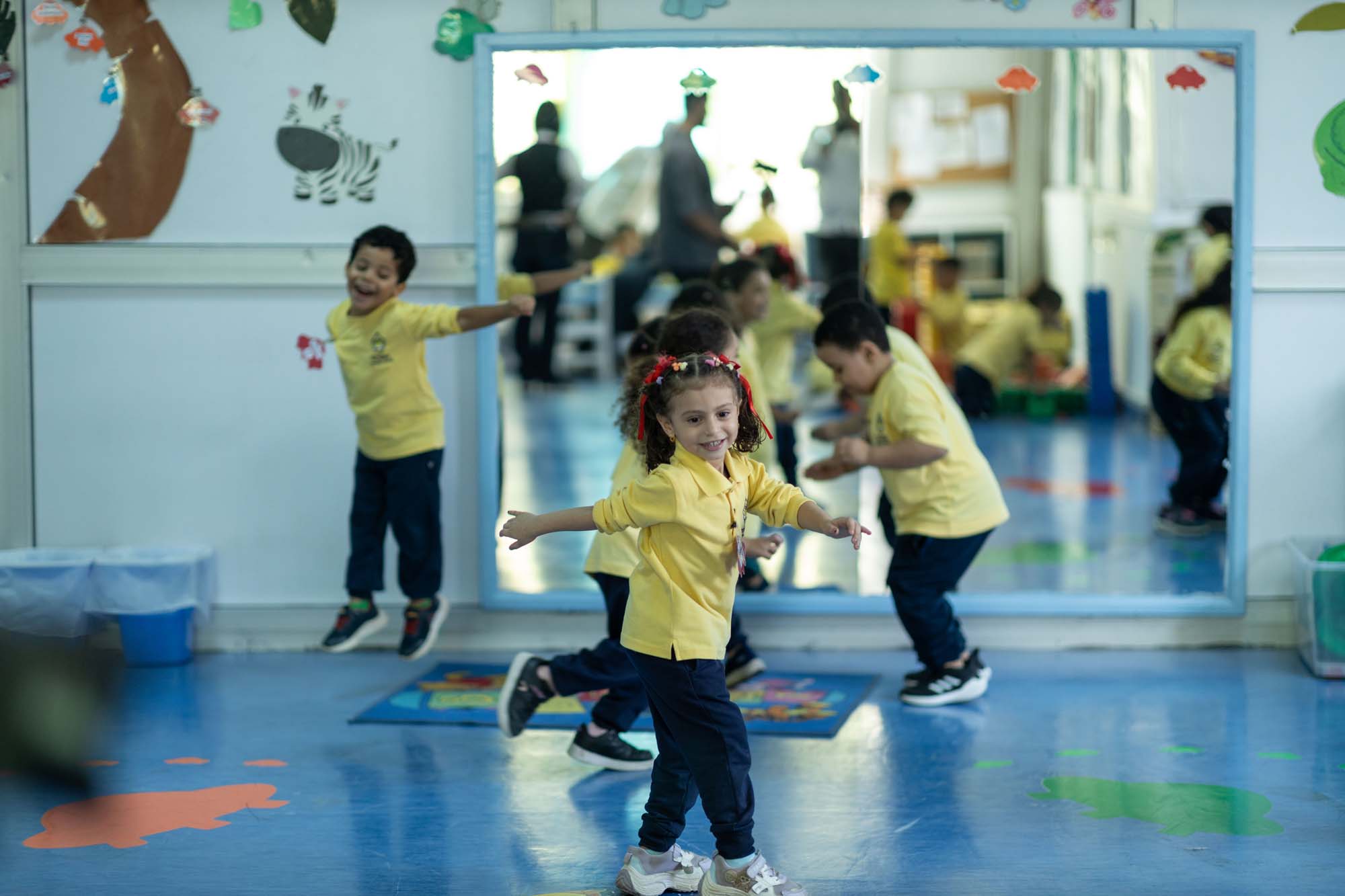 OLS — Learning through movement Kindergarten children taking part in a movement activity
