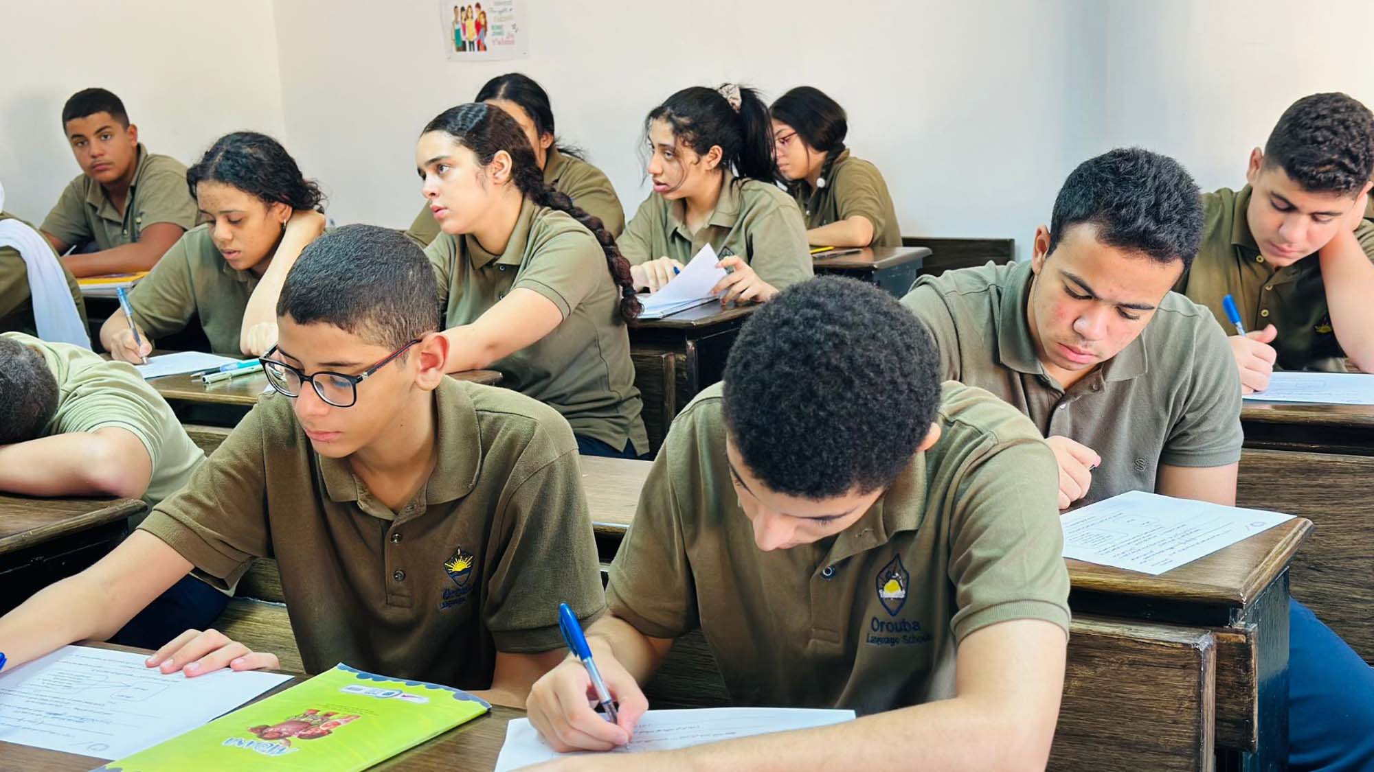 OLS secondary students working together in their classroom