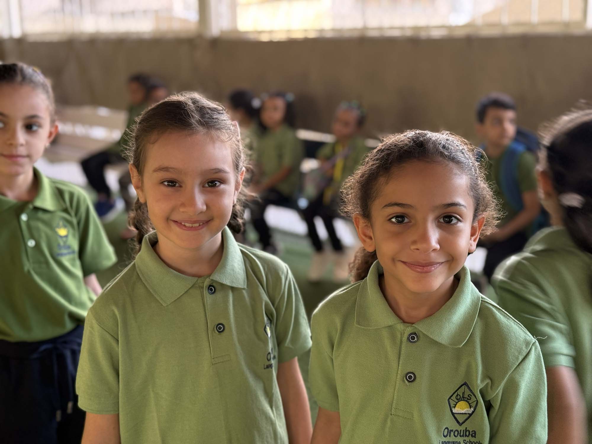 OLS primary children together at the beginning of the school day